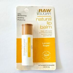 Raw Sugar Natural Lip Balm Lemon Sugar 0.25 Oz NEW Plant Based